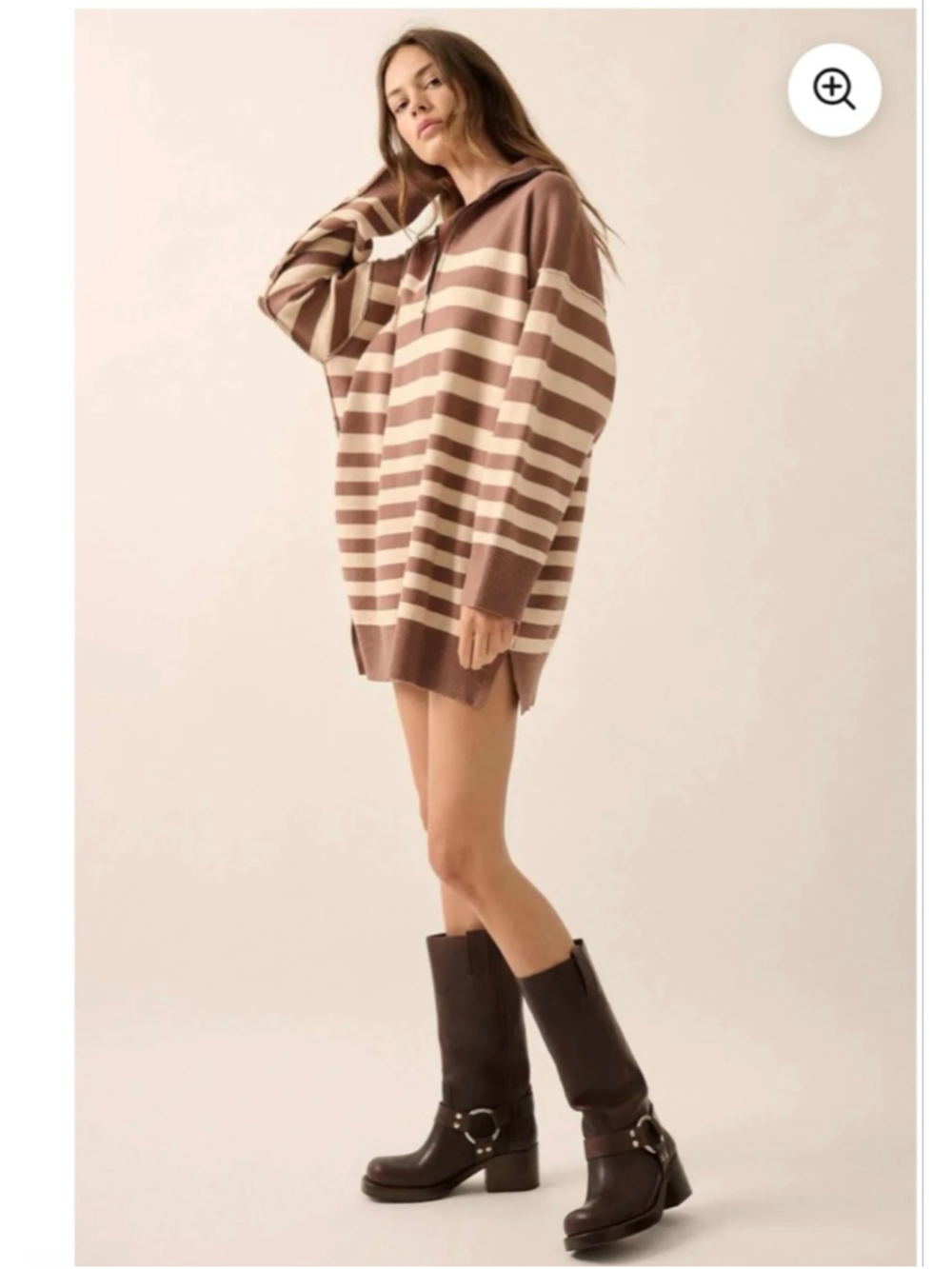 Promesa New Half Zip Striped Mini Dress